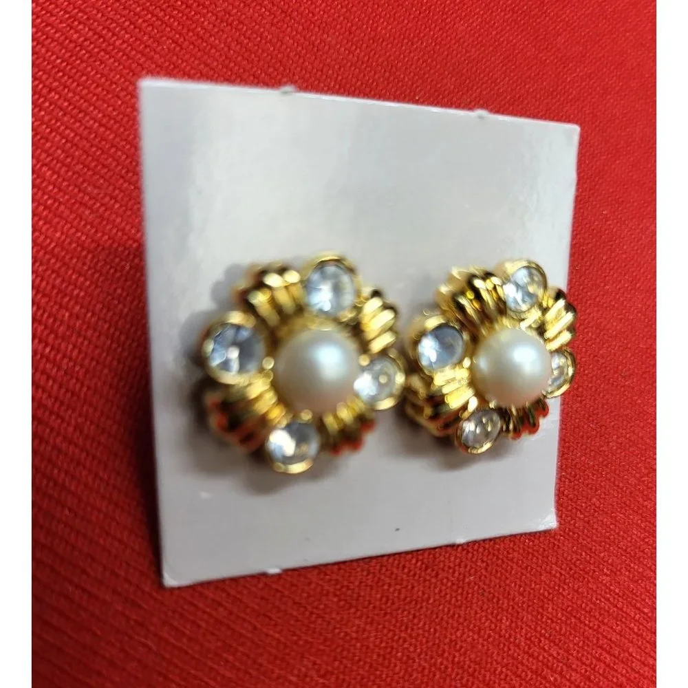 Vintage Avon Precious Sparkle Pierced Earrings 1991